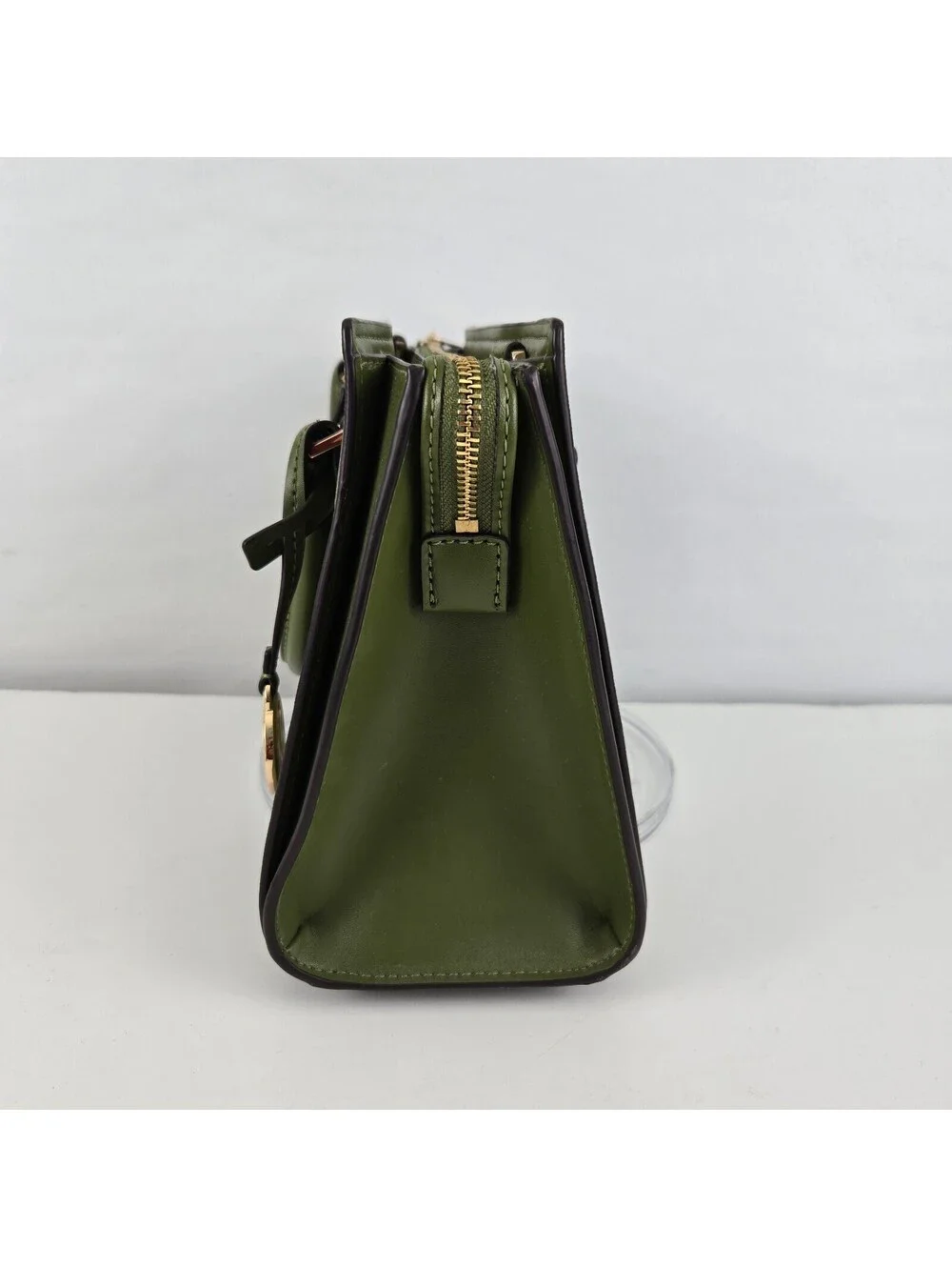 Michael Kors Olive Green Saffiano Leather Satchel Handbag with Detachable Strap